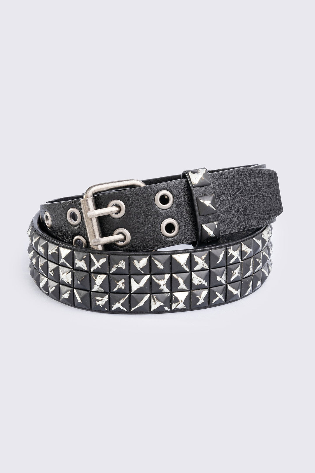 Black Pyramid Stud Vegan Leather Belt | Minga London