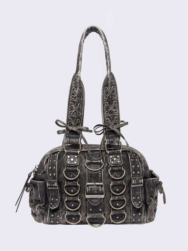 国内未入荷 Minga London - XYRA VEGAN SHOULDER BAG Vegan Leather Sigilism Shoulder Bag in Black | Minga London