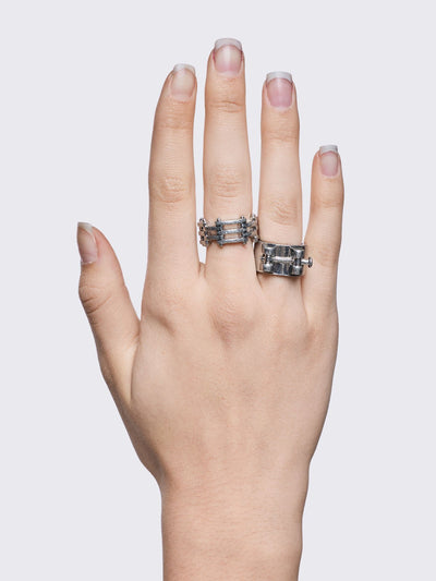 Set of 5 rings with nut, bolt and more hardware designs