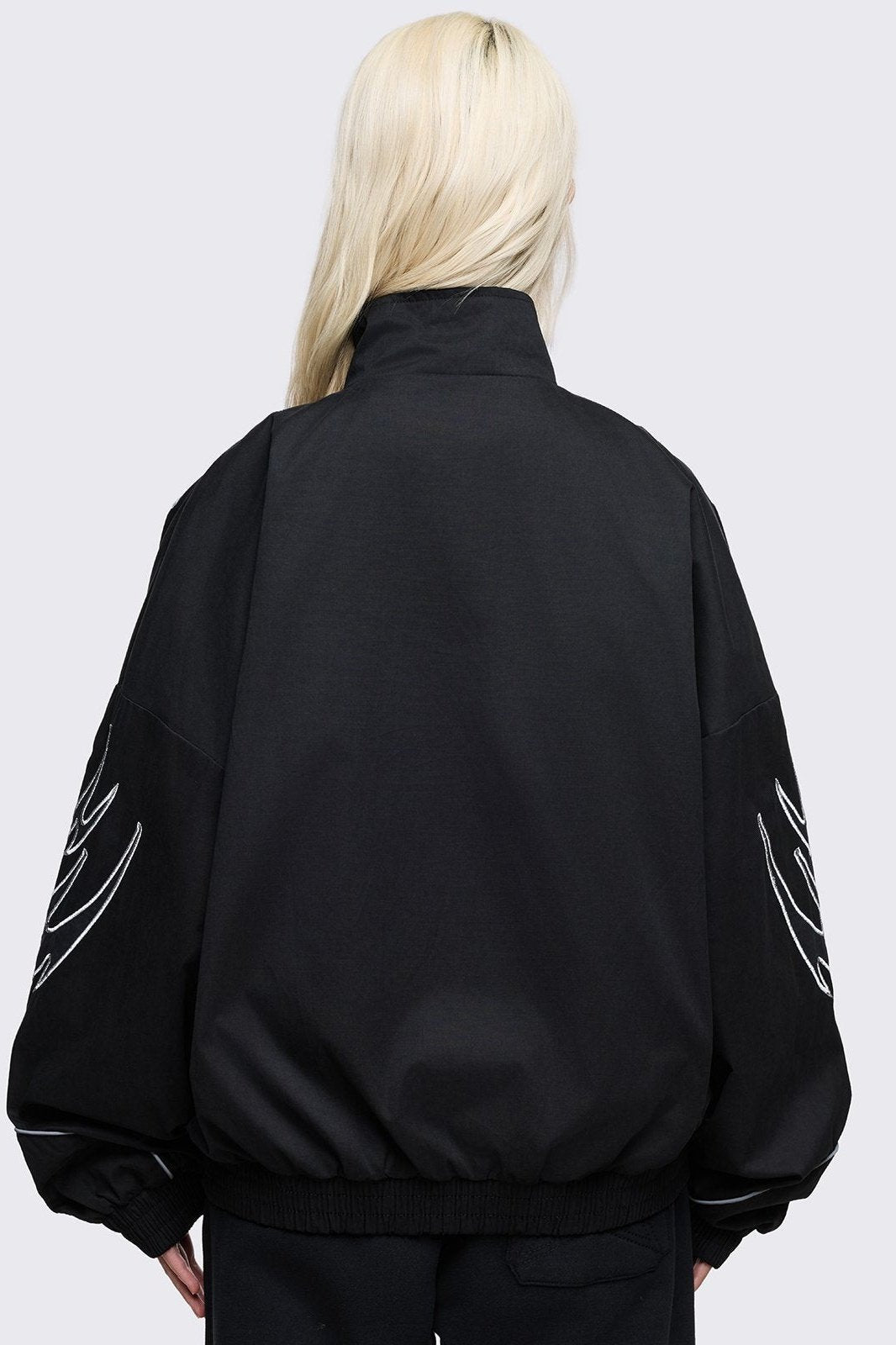 Black Army Jacket / Corrupted 7 レコード Black Cyber Sigilism Windbreaker Jacket | Minga London