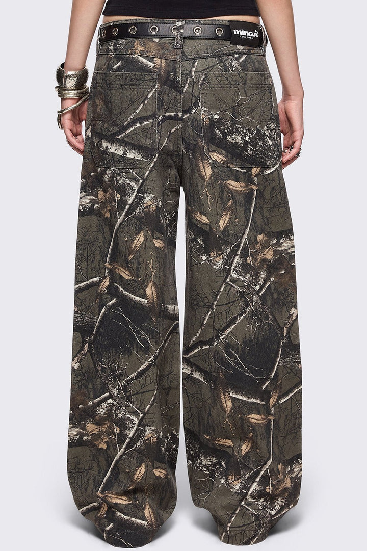 Mサイズ ANTIMID REAL TREE CAMO PANTS forest-tree-camo-print-baggy-