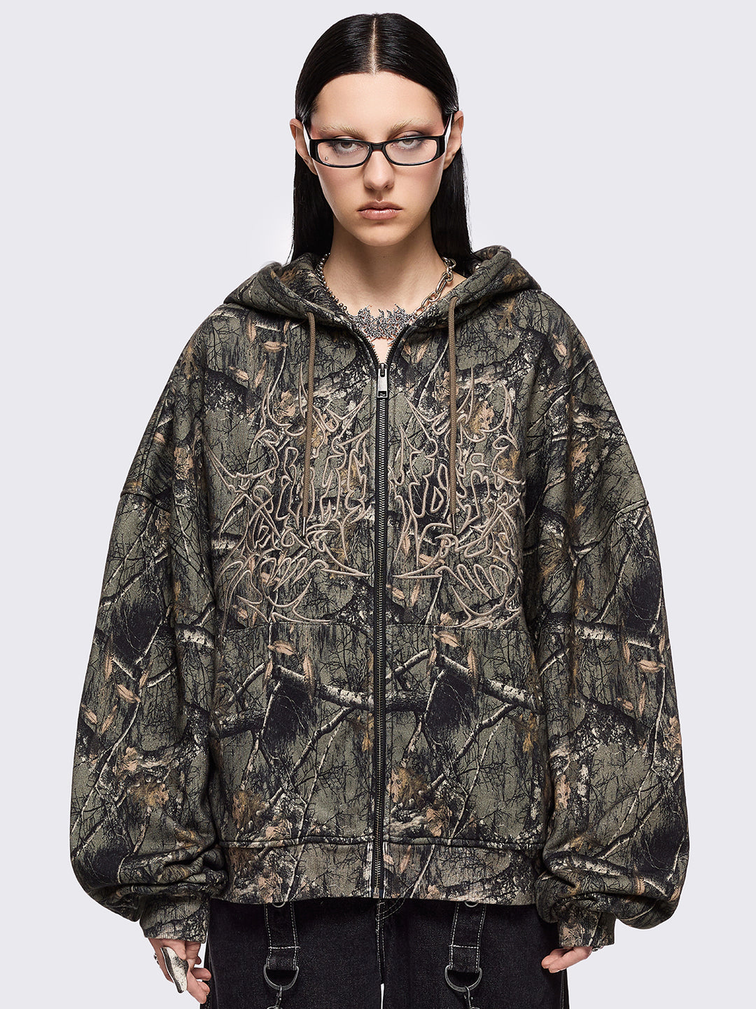 Forest Camo Zip Up Hoodie in Real Tree Print | Minga London