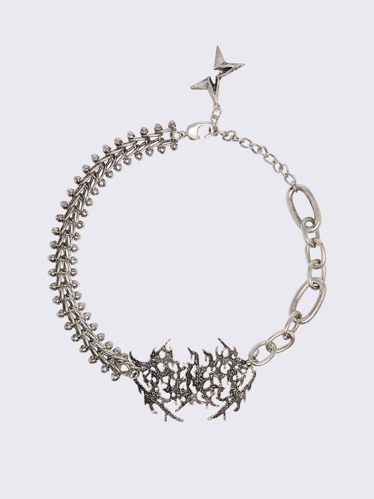 Sigilism chunky charm necklace in silver.