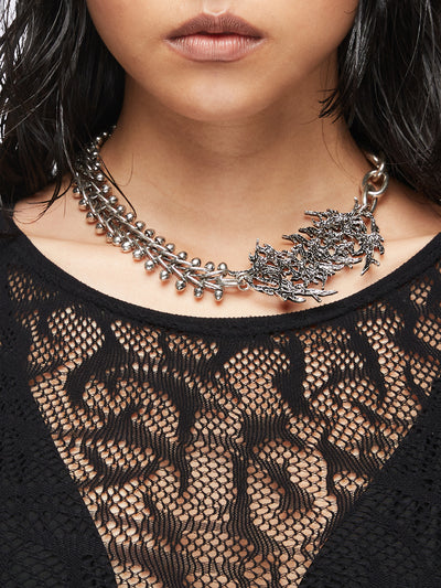 Sigilism chunky charm necklace in silver.