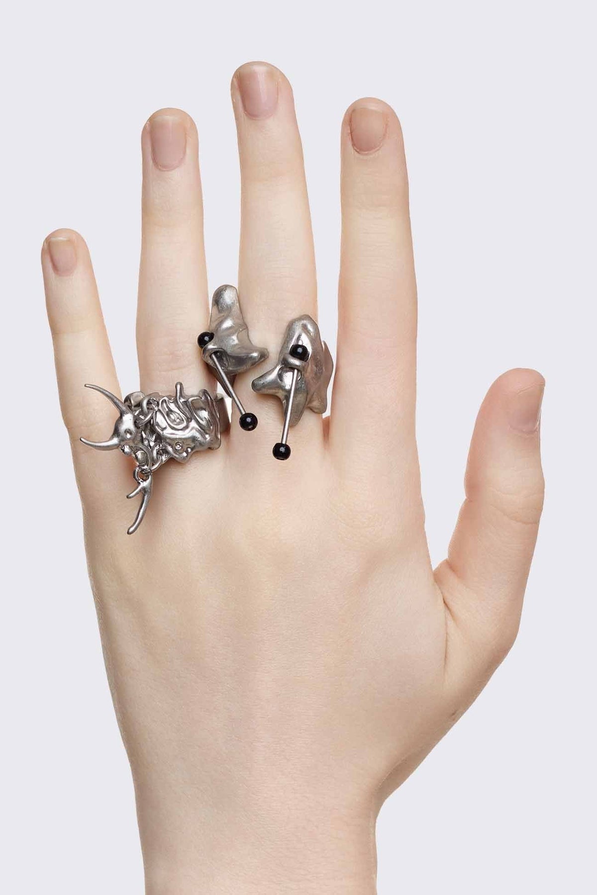 Signacula Rings Sigilism Ring Set with Piercing Details | Minga London