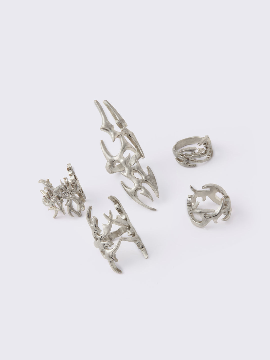 国内で当店のみ Minga London リングセット IRON VEINS RING SET 5 PC Sigilism Ring Set in Silver | Minga London