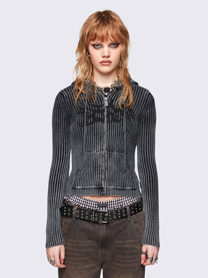 【MENSPANDA】送料・関税込★Side Two Zipper Acrylic Knit kai-grey-knitted-zip-up-