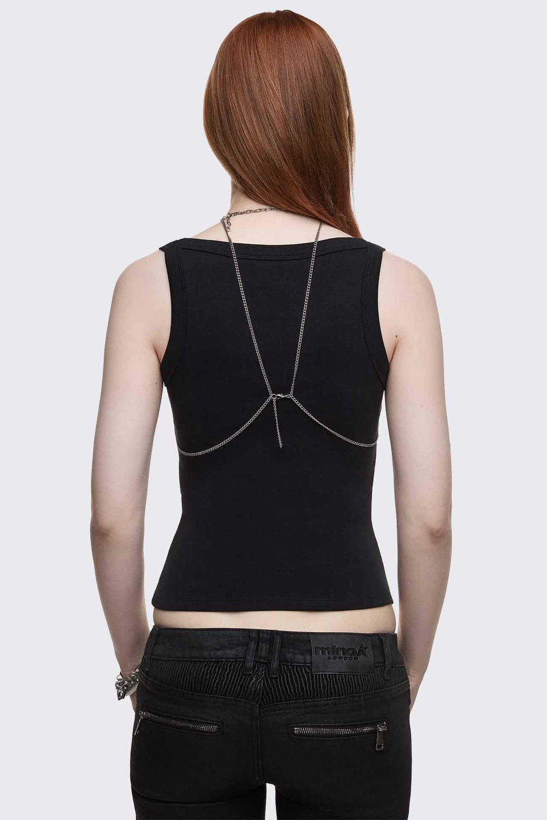 Body Chain Necklace Draped Antique Silver | Minga London