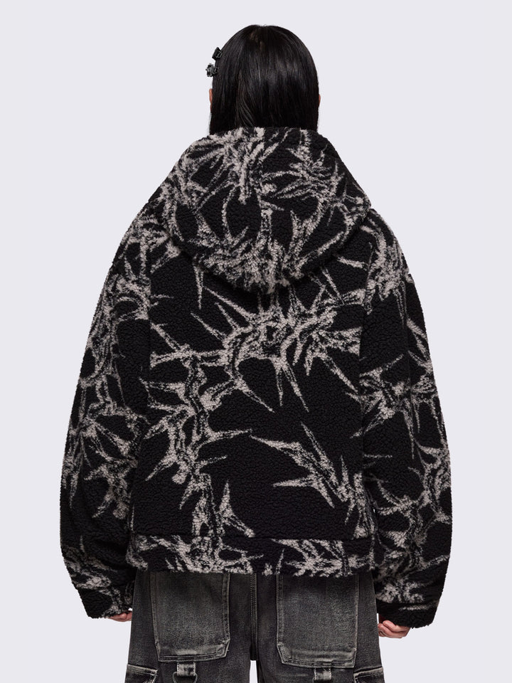 【新品未使用】Acka. fringe loose jacket 完売品 no-mercy-black-fleece-borg-