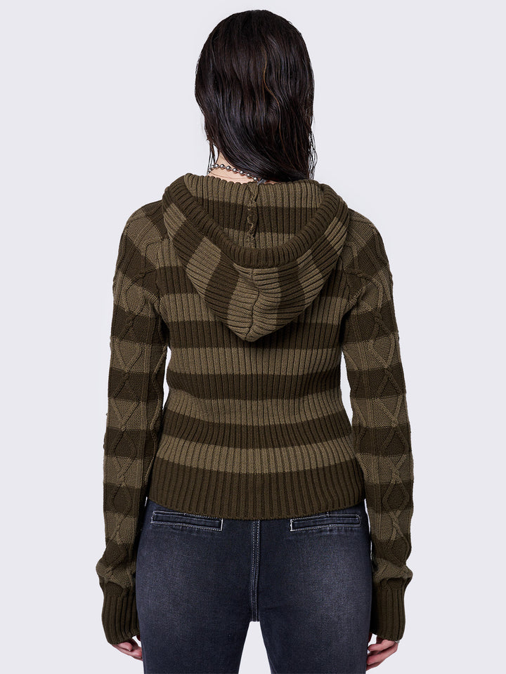NKNIT ンニット　stripe knit towel hoodie NKNIT ンニットstripe knit towel hoodie