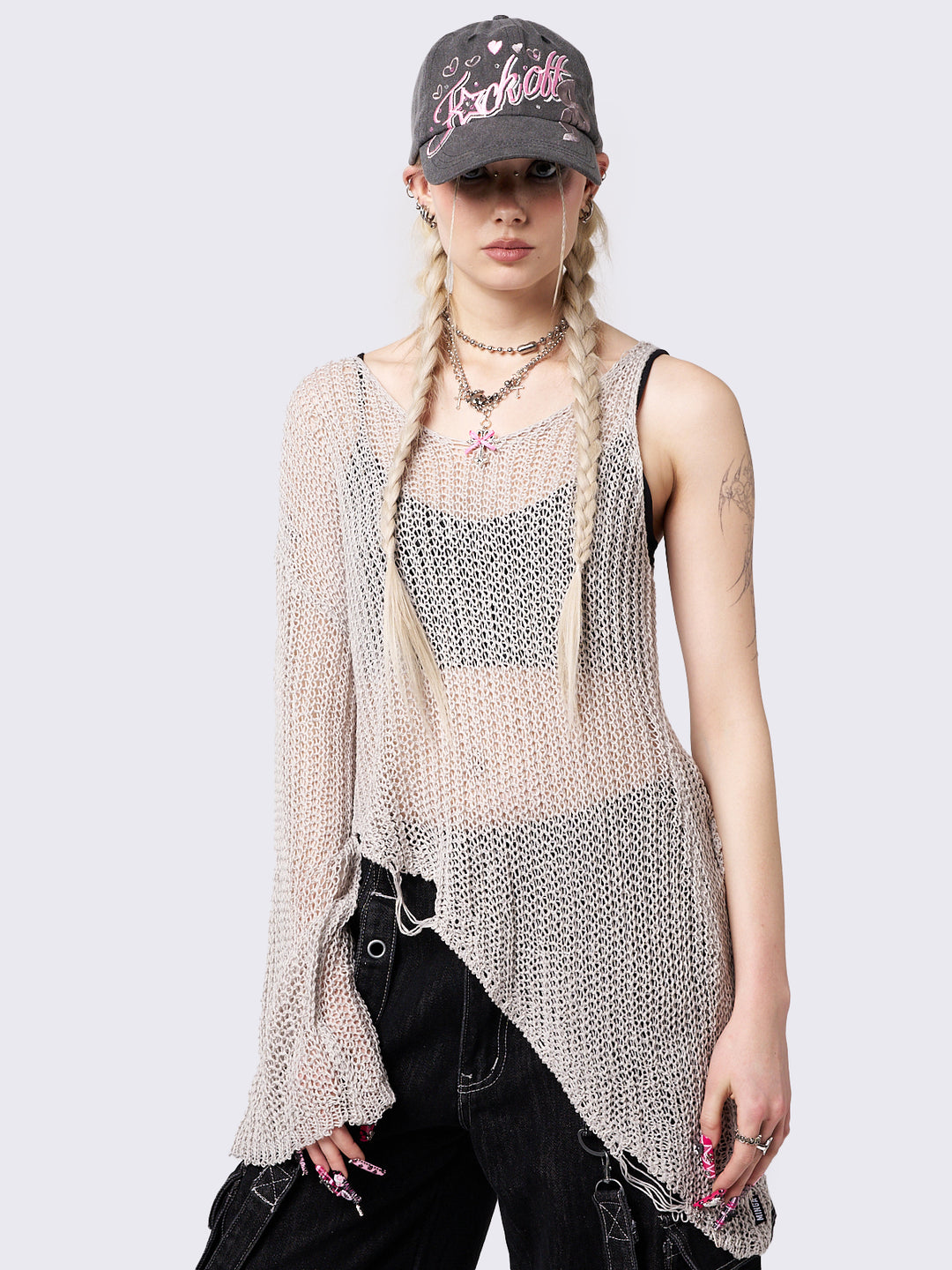 One shoulder knitted jumper hotsell