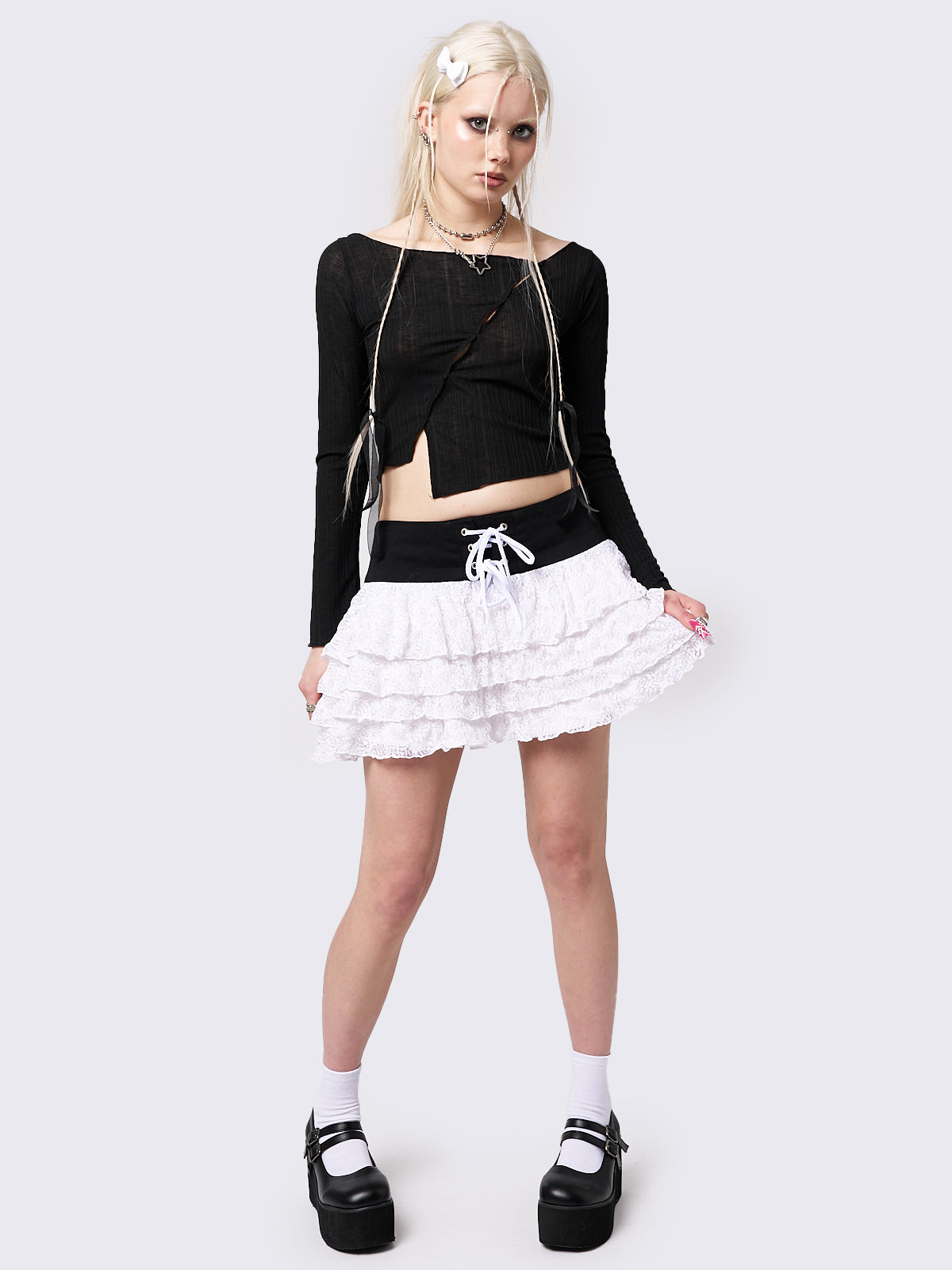 Presley Tutu Lace-Up Mini Skirt