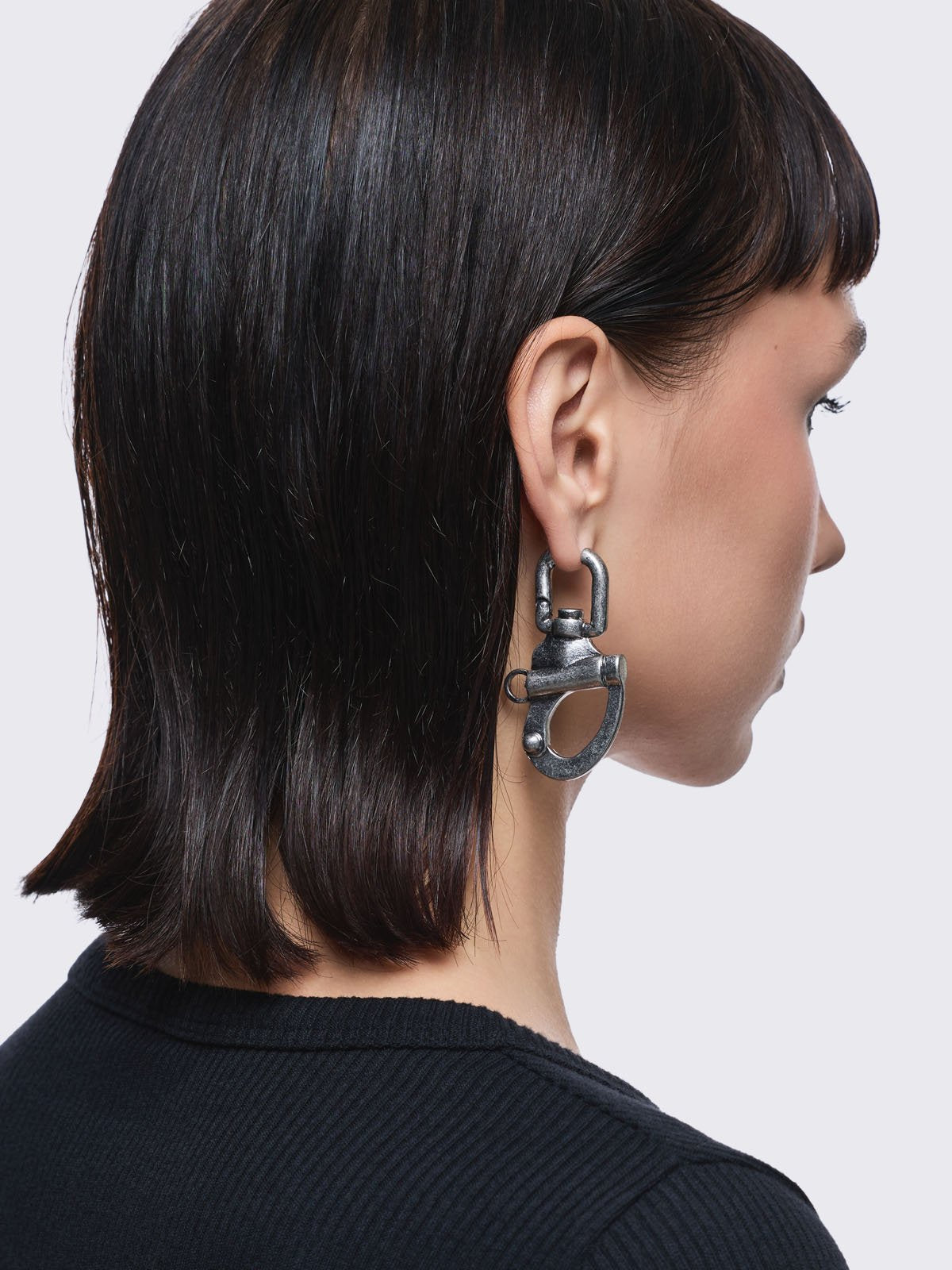 Silver 6pc earring set with nut, bolt and more hardware designs