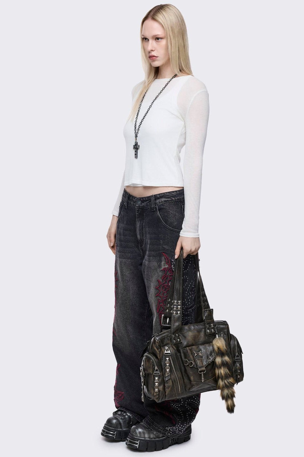 BANGKING 　miminga Black Vegan Leather Multi Pocket Shoulder Bag | Minga London