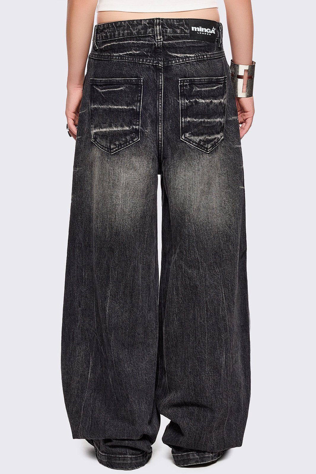 Minga London バギージーンズ ブラック【新品】 Black Washed Baggy Jeans | Minga London
