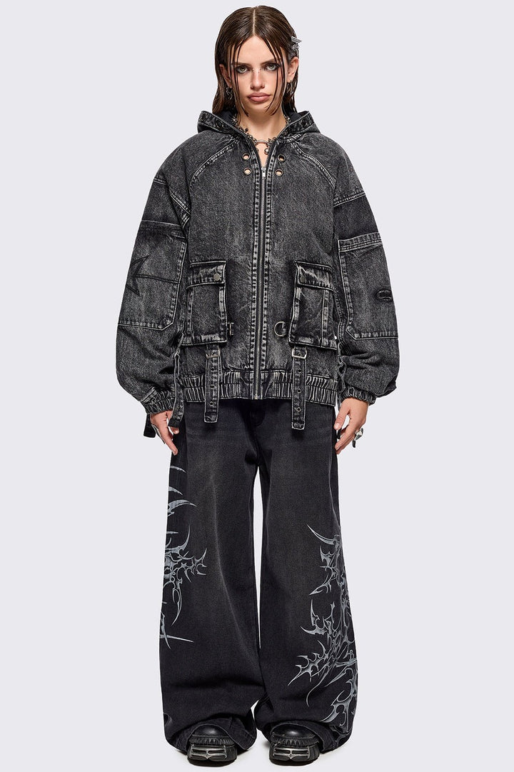ジャケット・アウター unkown vintage denim switching jacket Prime-Over Denim Switching Alien Blouson