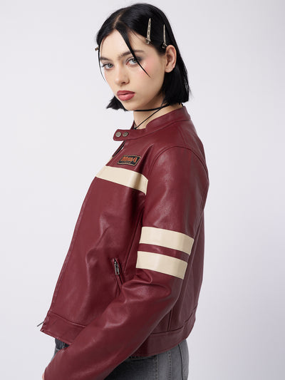 Chiara Red Vegan Racer Jacket - Minga London