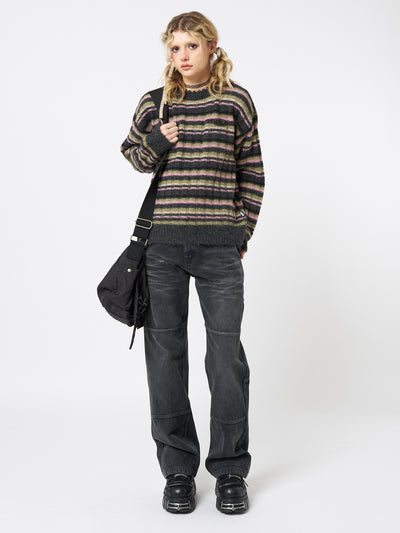 Shadow Washed Black Straight Jeans - Minga London