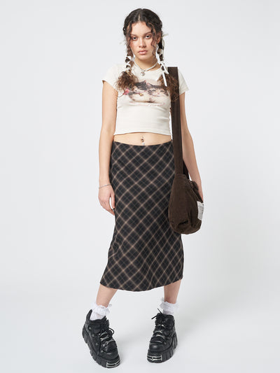 Beth Plaid Midi Skirt - Minga London