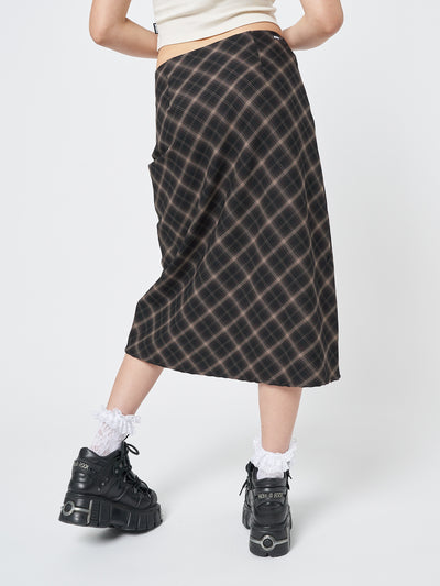 Beth Plaid Midi Skirt - Minga London