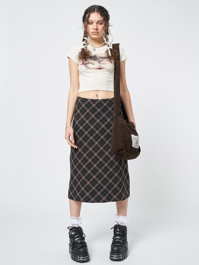 Beth Plaid Midi Skirt - Minga London