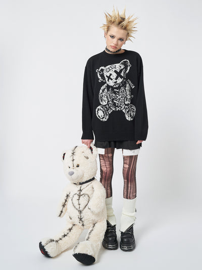 Broken Teddy Bear Jacquard Knit Jumper - Minga London