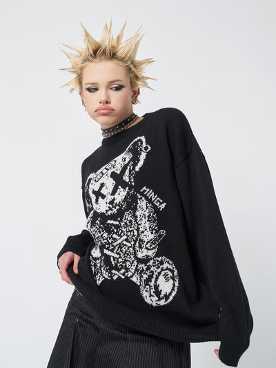Broken Teddy Bear Jacquard Knit Jumper - Minga London