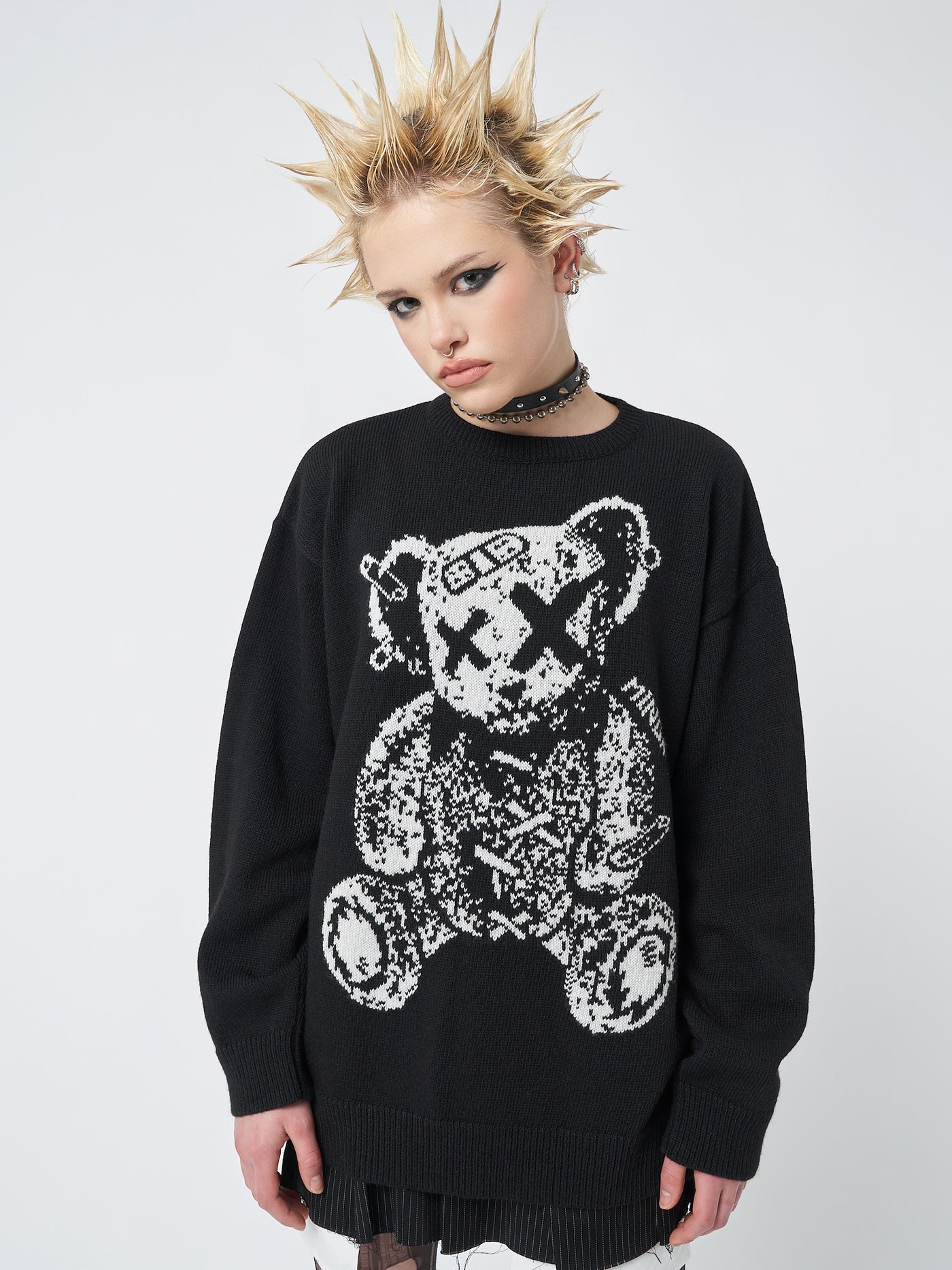 Broken Teddy Bear Jacquard Knit Jumper - Minga London