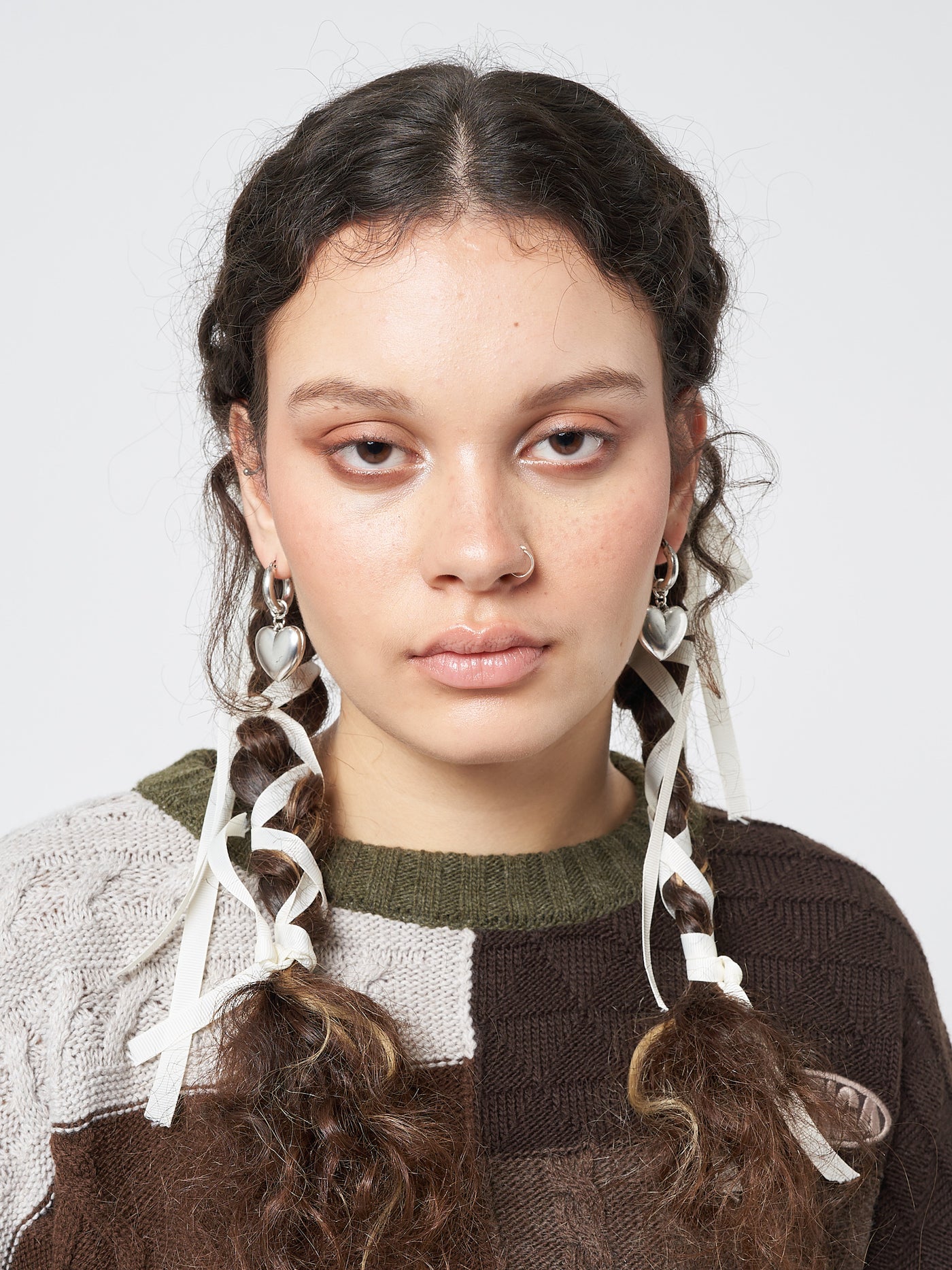 Chunky Heart Hooped Earrings - Minga London