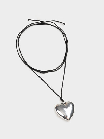 Chunky Heart Pendant Necklace - Minga London