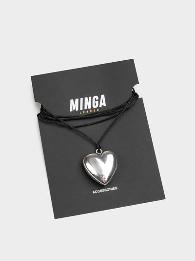 Chunky Heart Pendant Necklace - Minga London