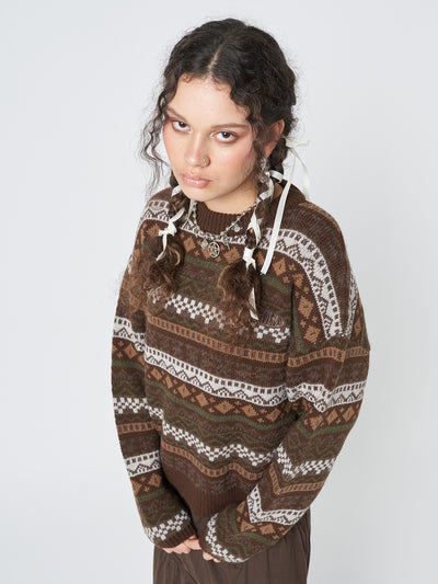 Grandma Jacquard Knit Jumper - Minga London