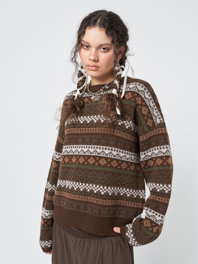 Grandma Jacquard Knit Jumper - Minga London