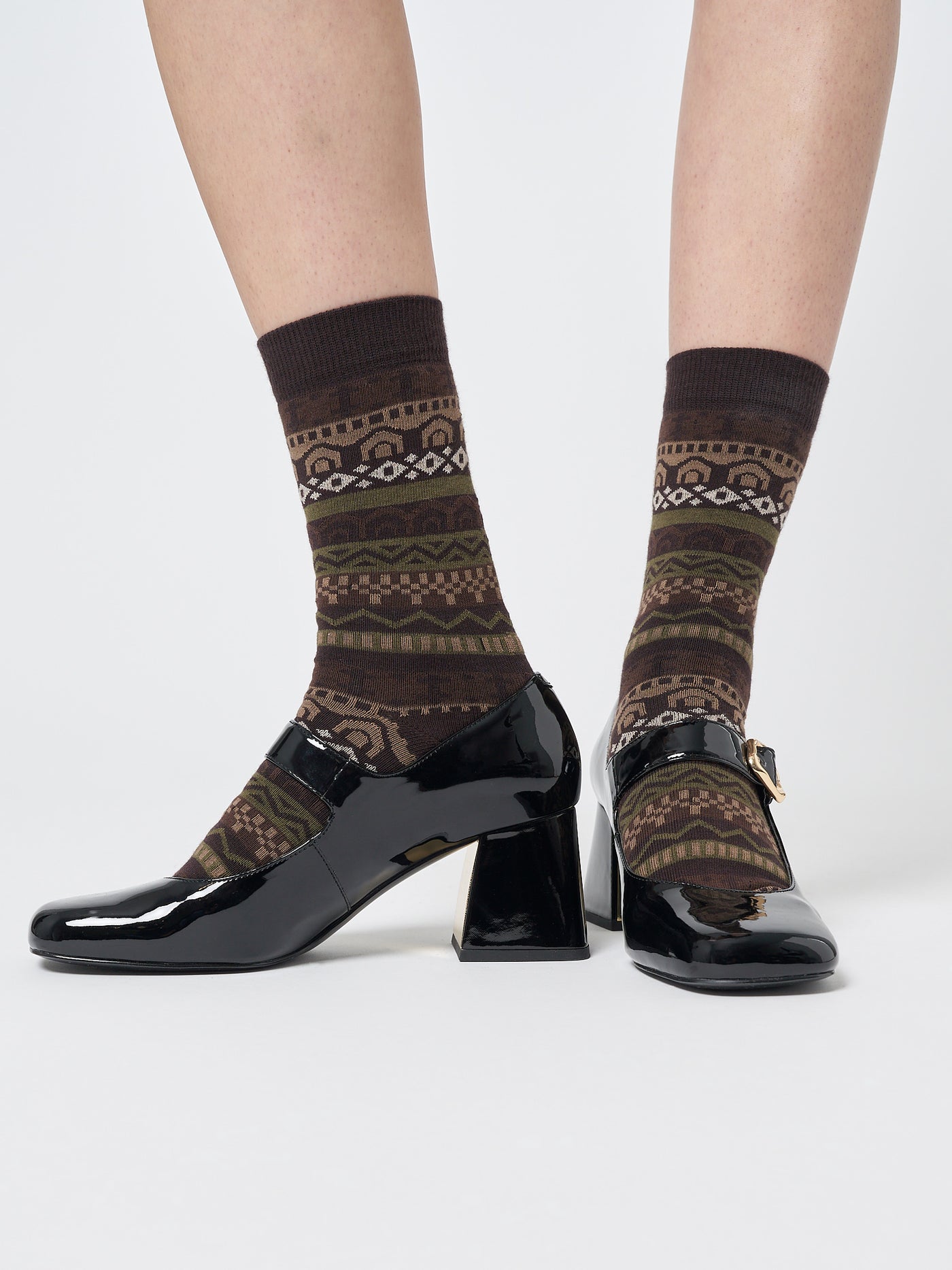 Grandma Jacquard Knit Socks - Minga London