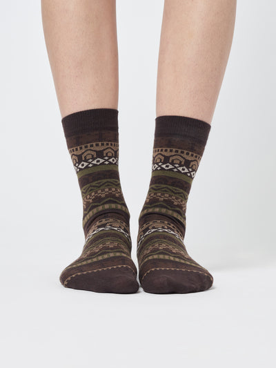 Grandma Jacquard Knit Socks - Minga London