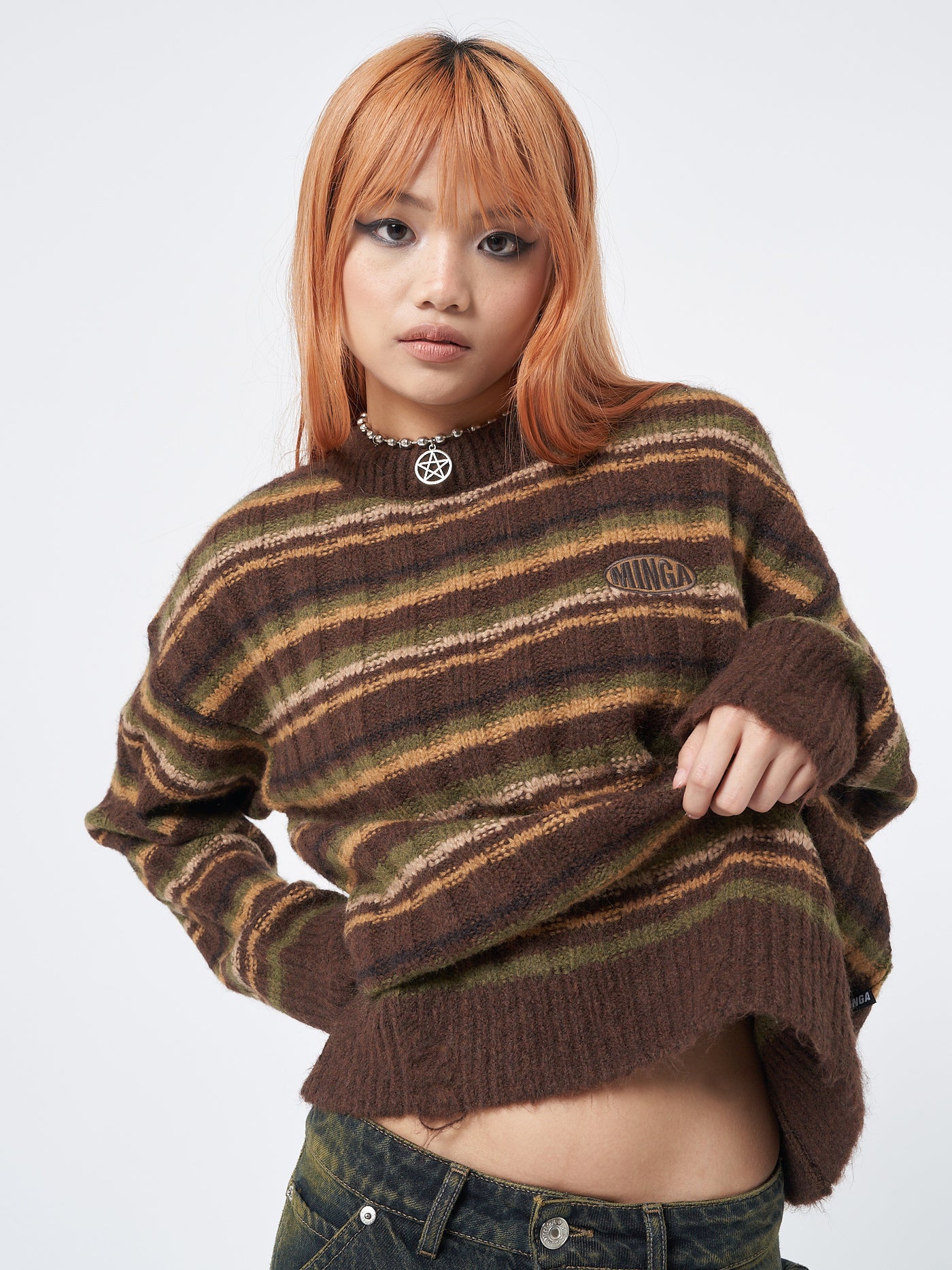 Hazel Striped Chunky Knit Jumper - Minga London