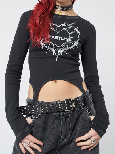 Heartless Black Straps Top - Minga London