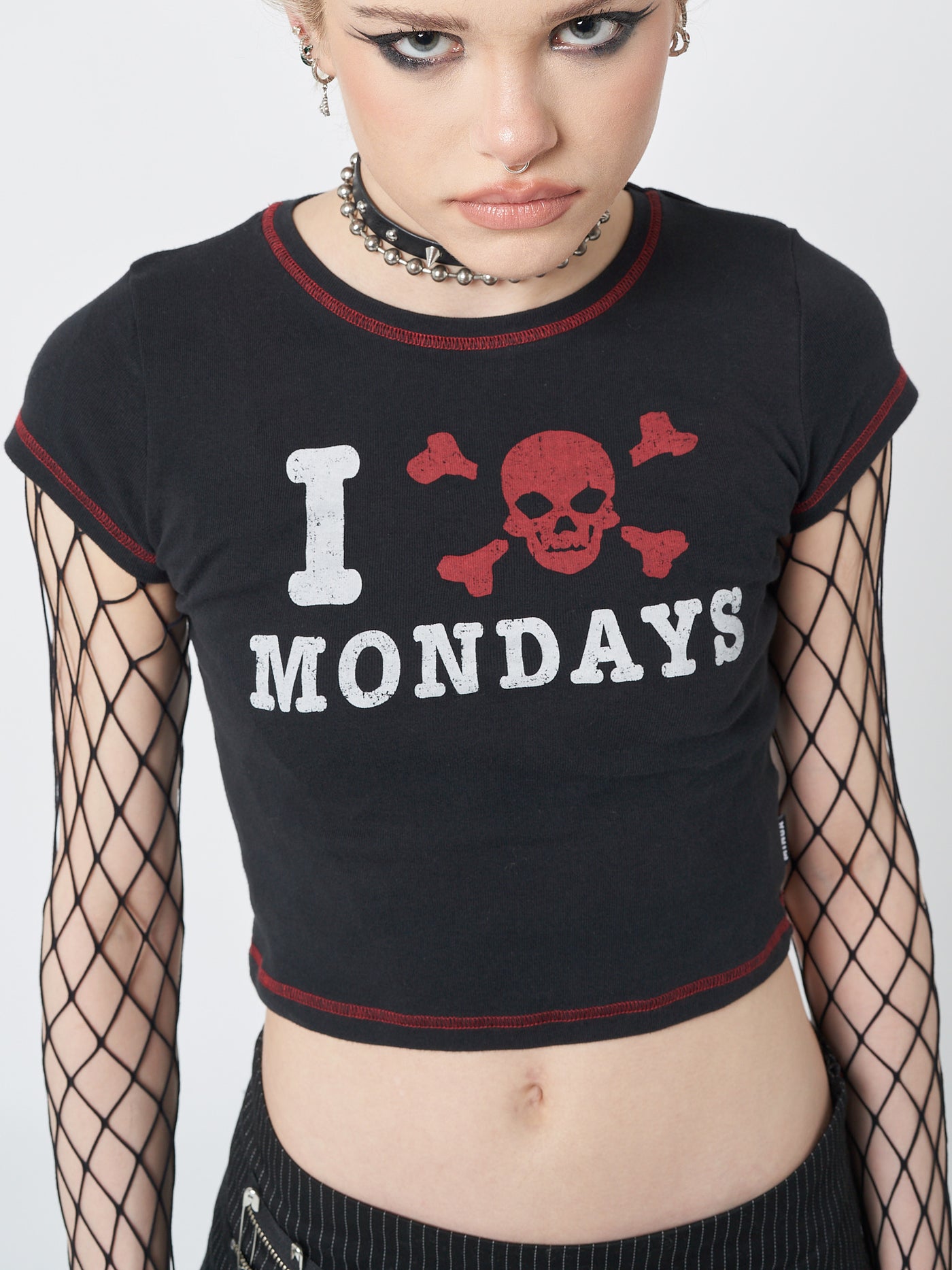 I Hate Mondays Black Baby Tee - Minga London