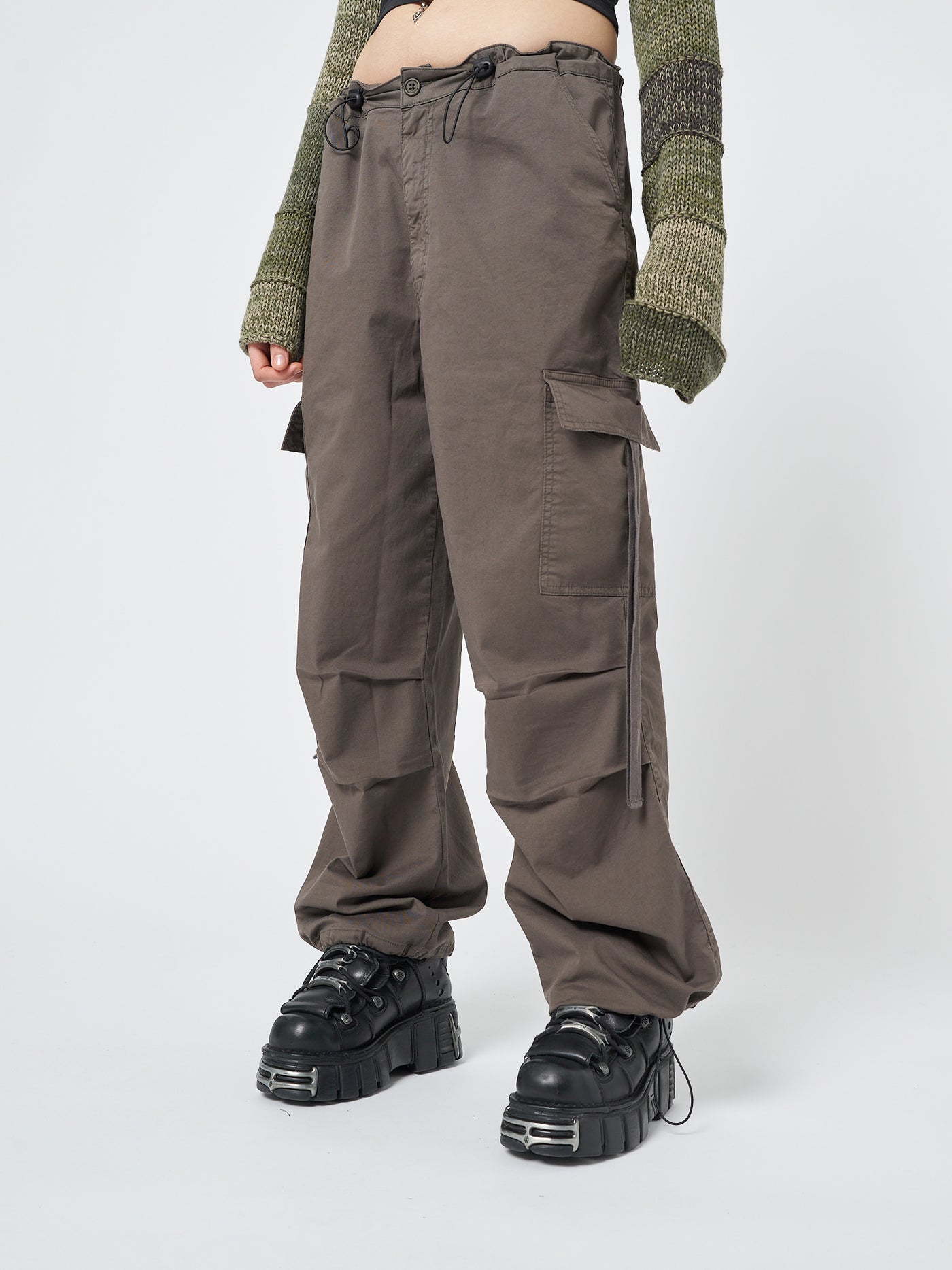 Rheo Brown Tech Cargo Pants - Minga London