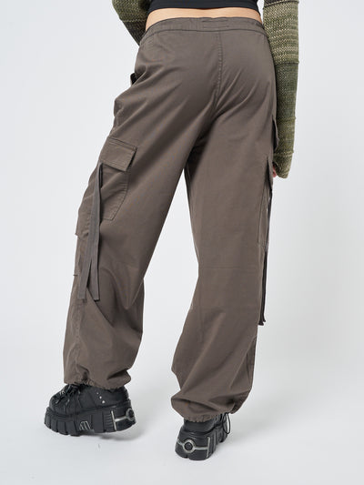 Rheo Brown Tech Cargo Pants - Minga London