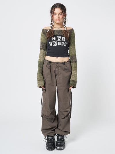 Rheo Brown Tech Cargo Pants - Minga London