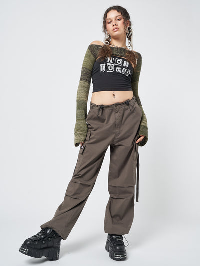 Rheo Brown Tech Cargo Pants - Minga London