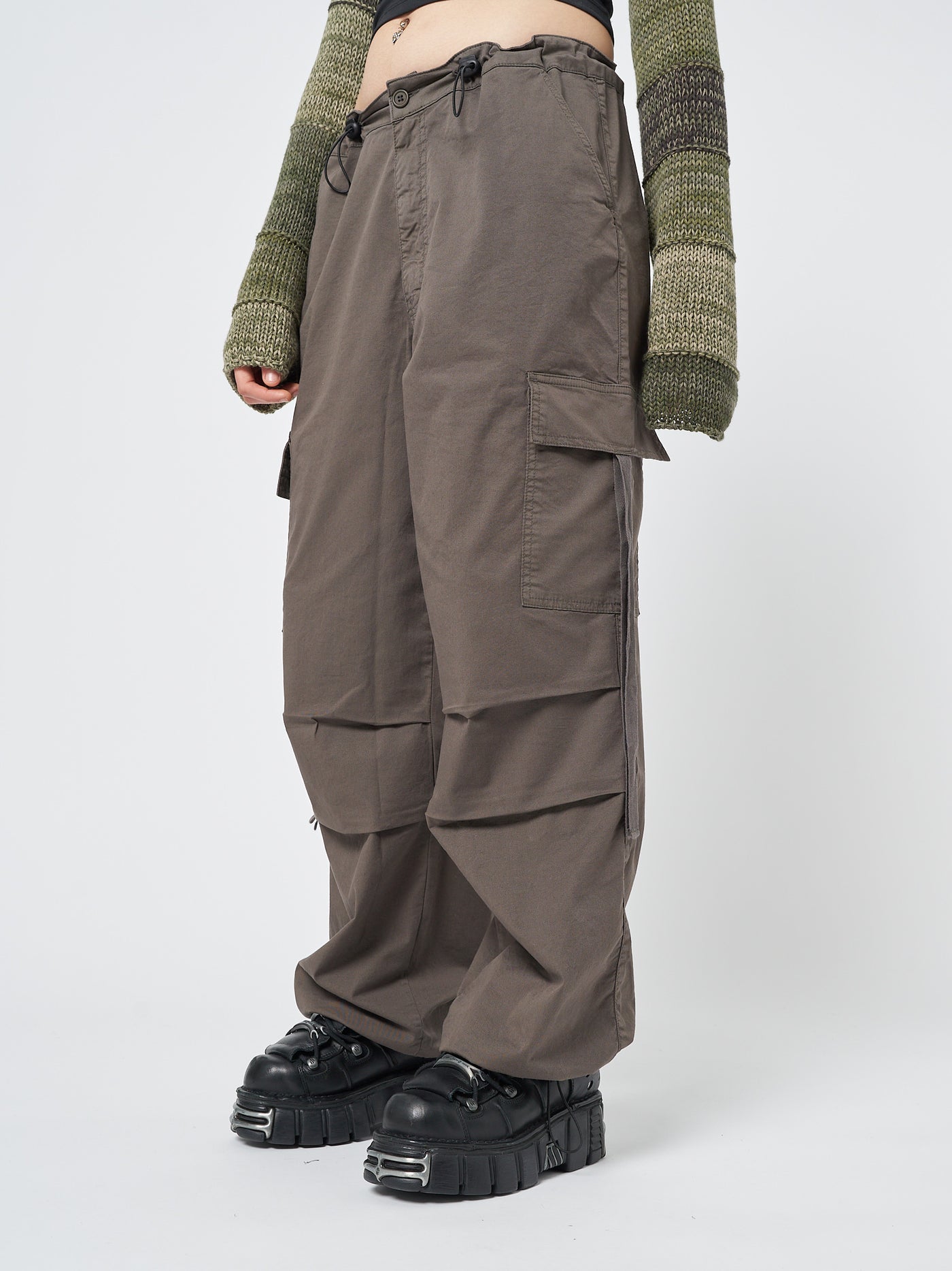 Rheo Brown Tech Cargo Pants - Minga London