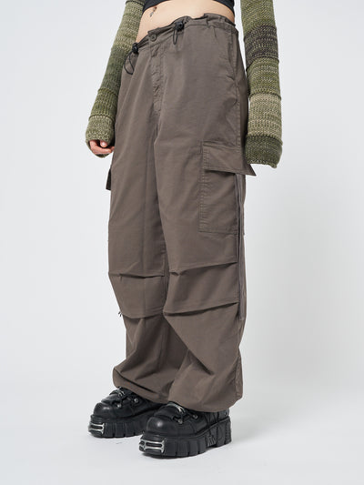 Rheo Brown Tech Cargo Pants - Minga London