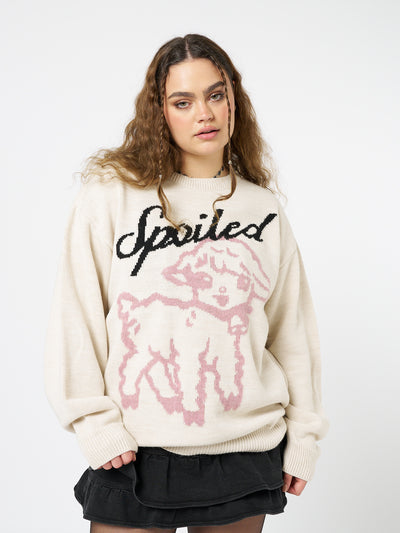 Spoiled Sheep Graphic Knitted Sweater - Minga London