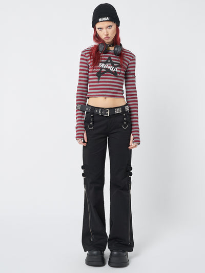 Star Sign Striped Rib Top - Minga London