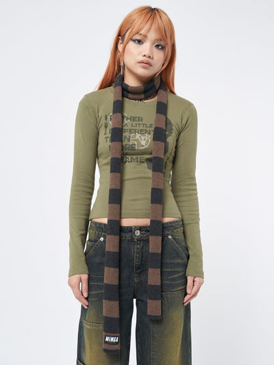 Women Stripes Knitted Scarf