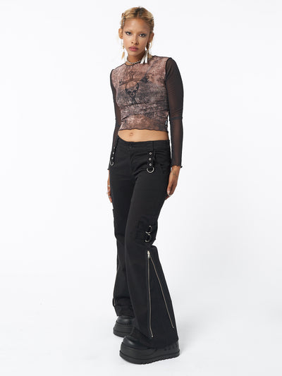 Black Rave Zip Pants - Minga London