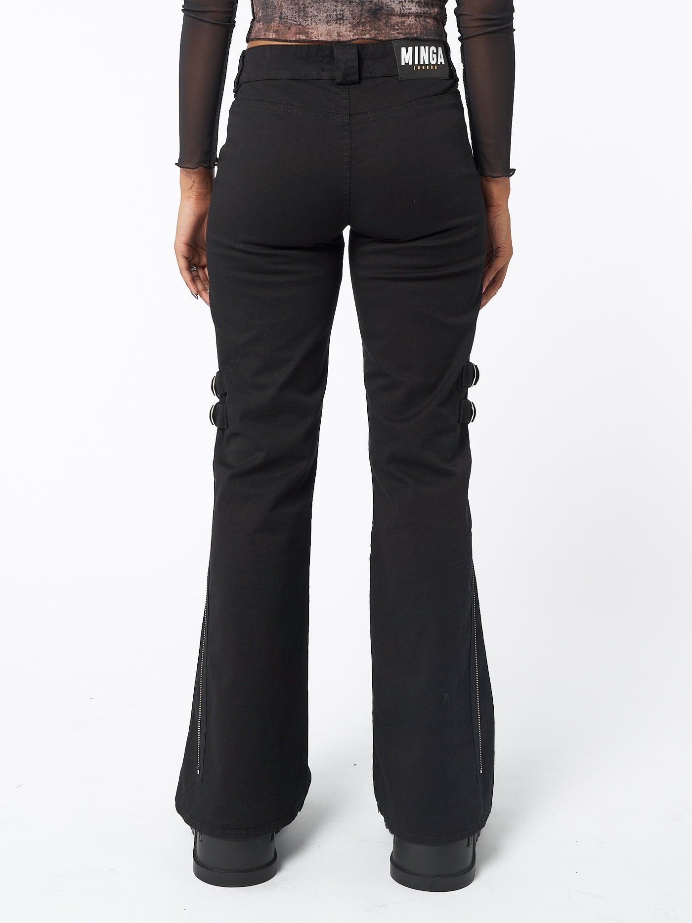Black Rave Zip Pants - Minga London