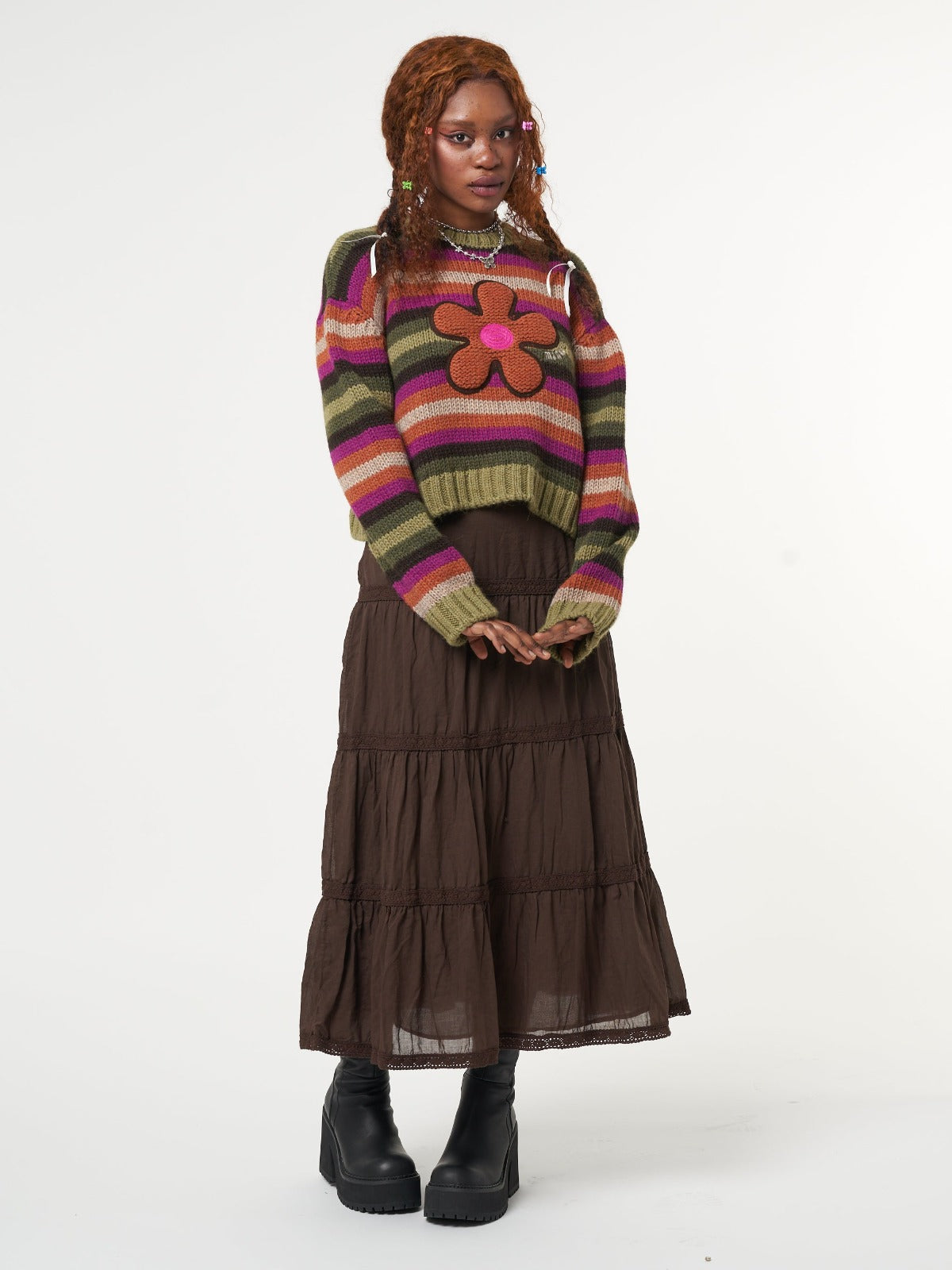 Bohemian Fairy Ruffle Lace Maxi Skirt - Minga London